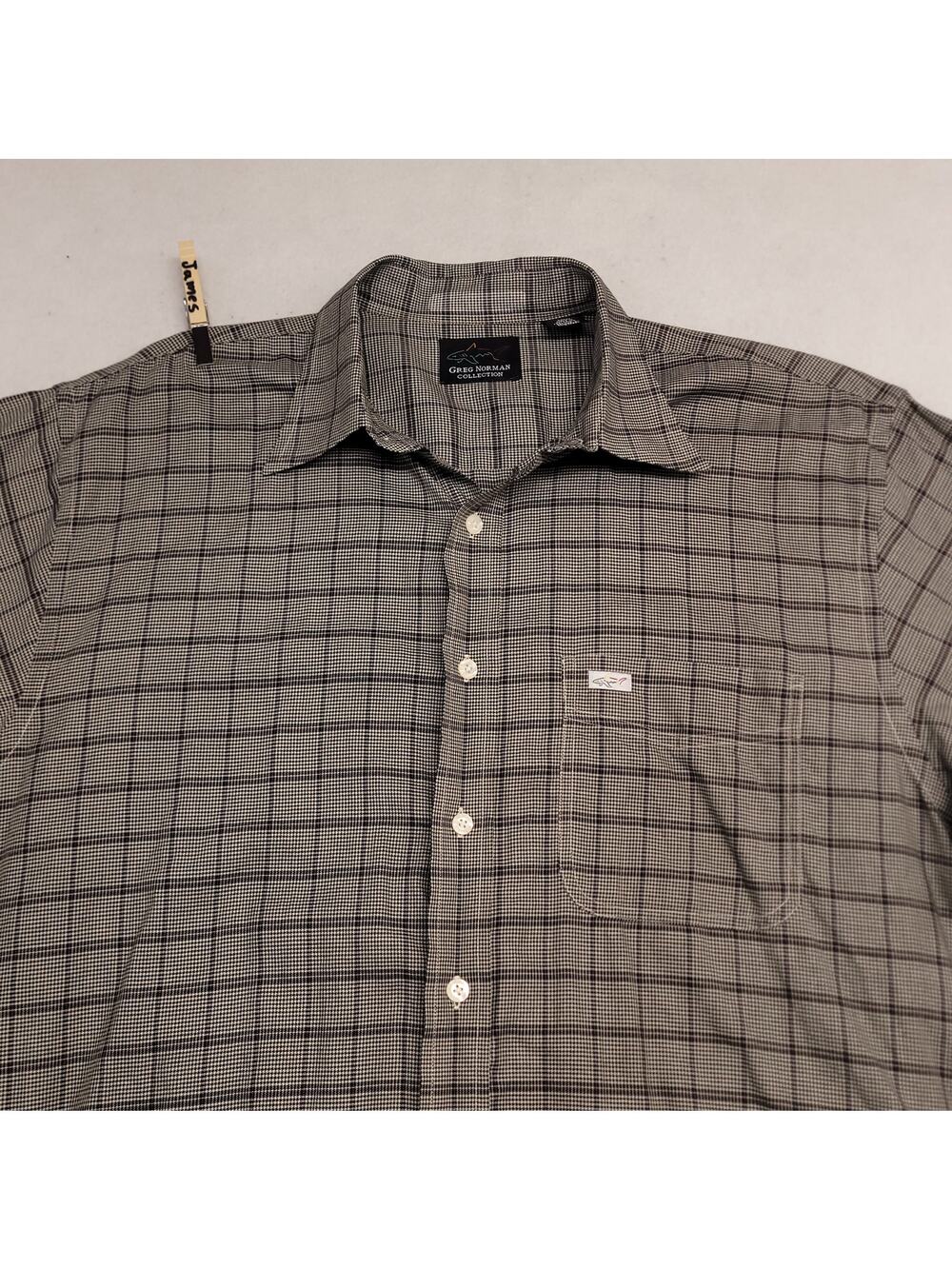 Greg Norman Casual Long Sleeve Button Up Shirt Adult Mens Size L Brown